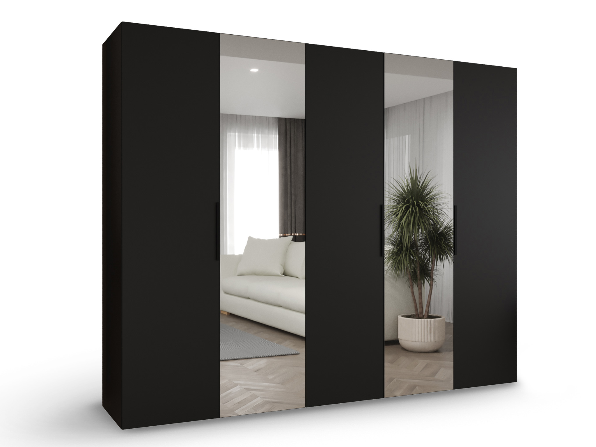 MARBELLA 2 ruhásszekrény 250x202x52 - fekete
