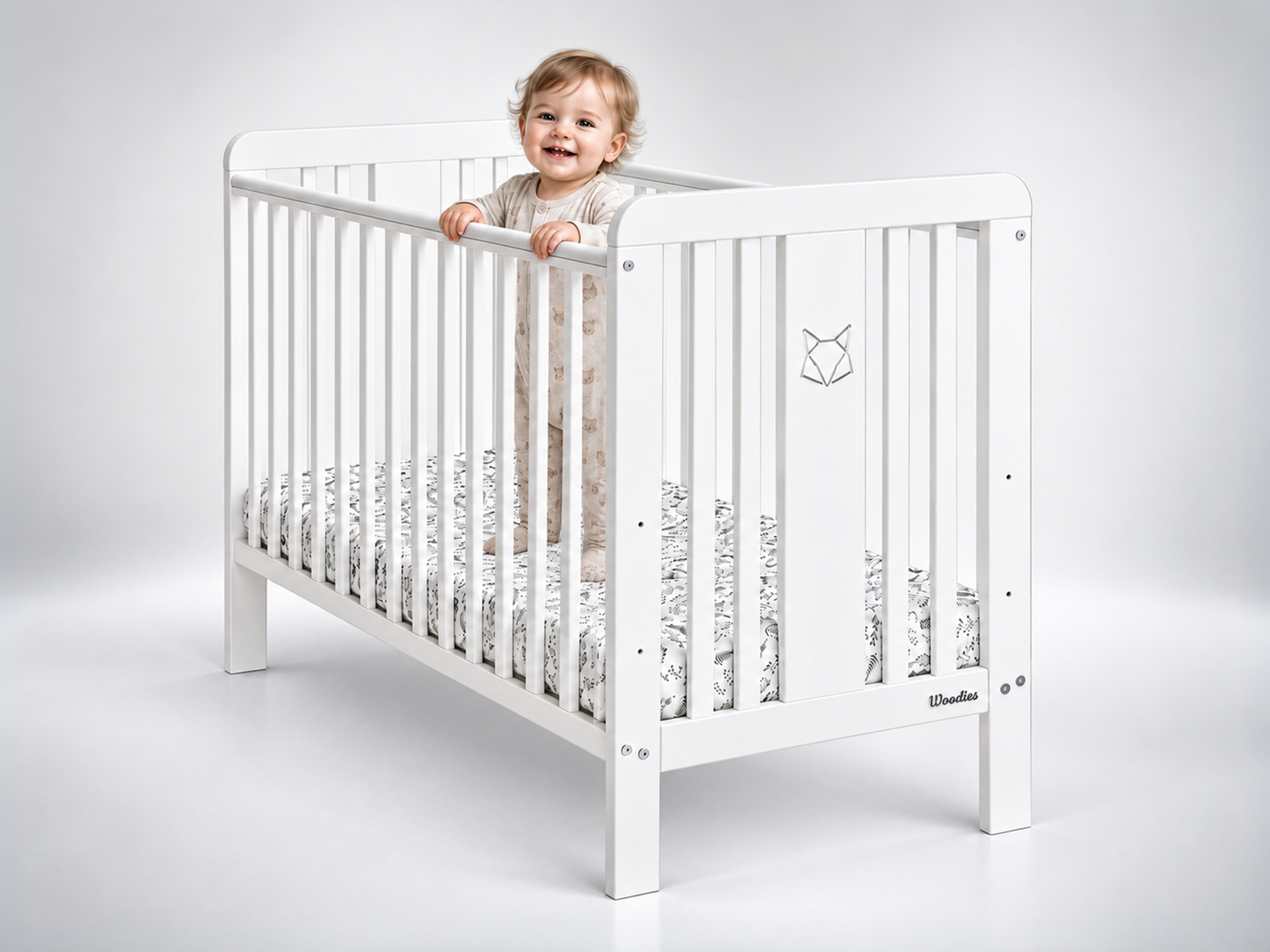 WO Detská postieľka Foxy Cot 60x120 - biela