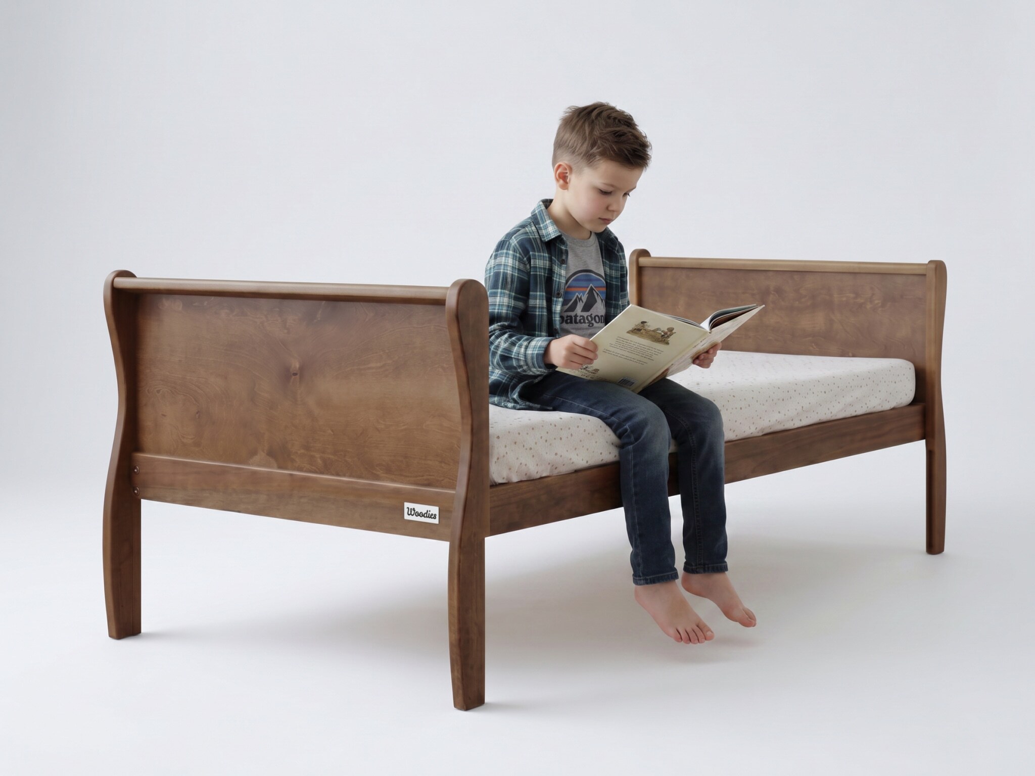 WO Jednolôžková drevená posteľ Noble Adult Bed 90x200 - orech