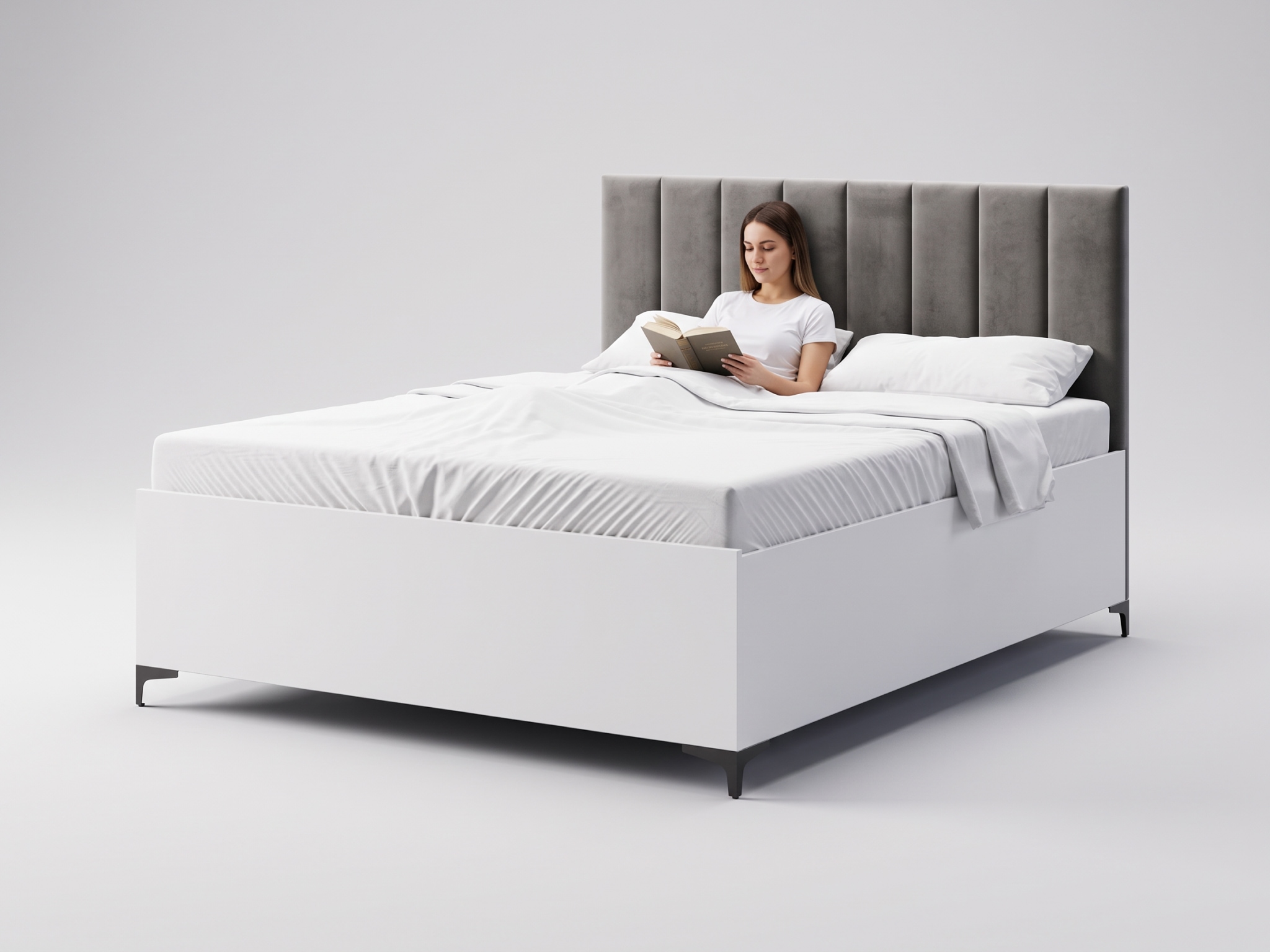 GM Jednolôžková posteľ s úložným priestorom Cierra 120x200 - biela/grafit