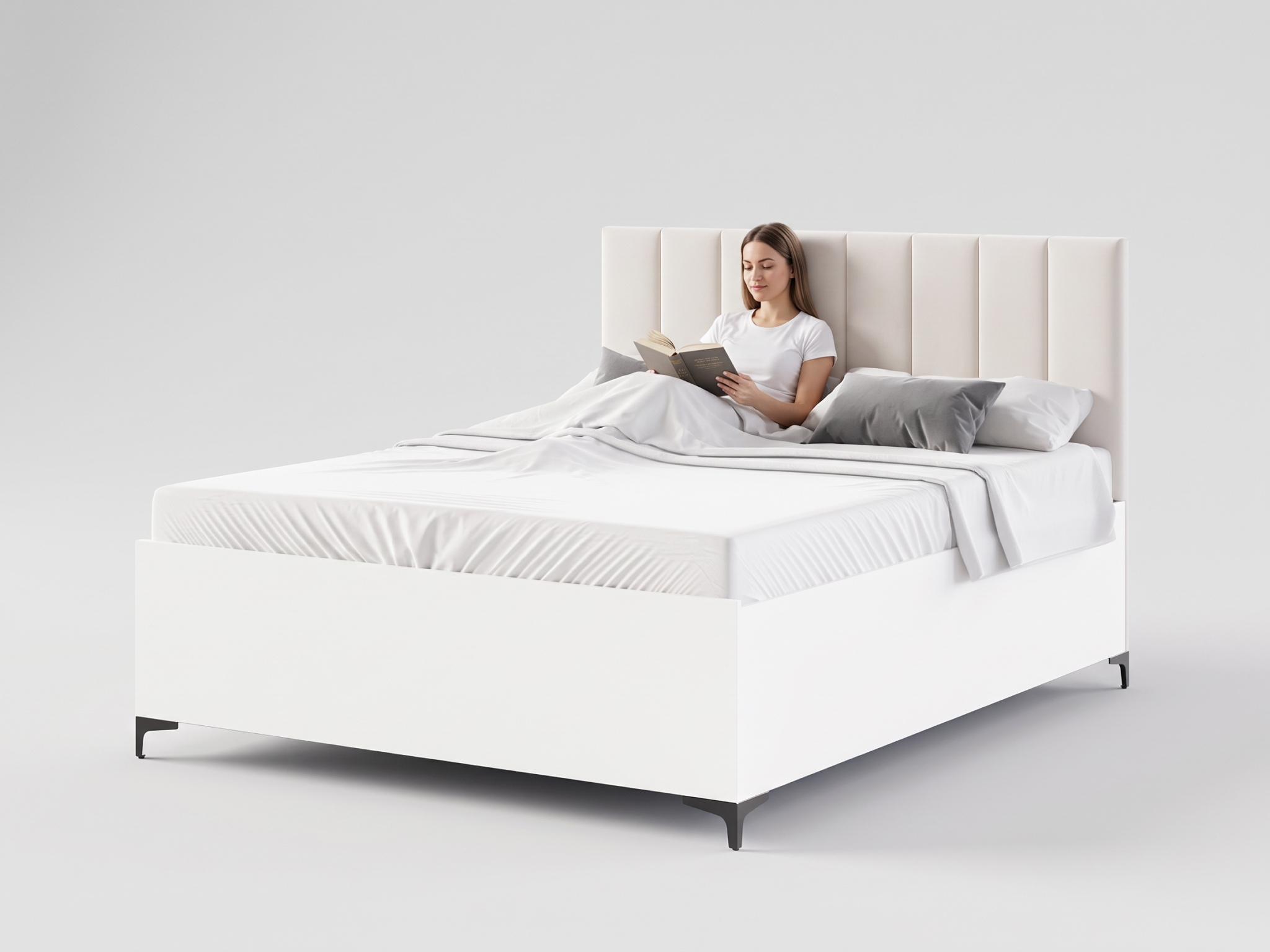 GM Manželská posteľ s úložným priestorom Cierra 140x200 - biela