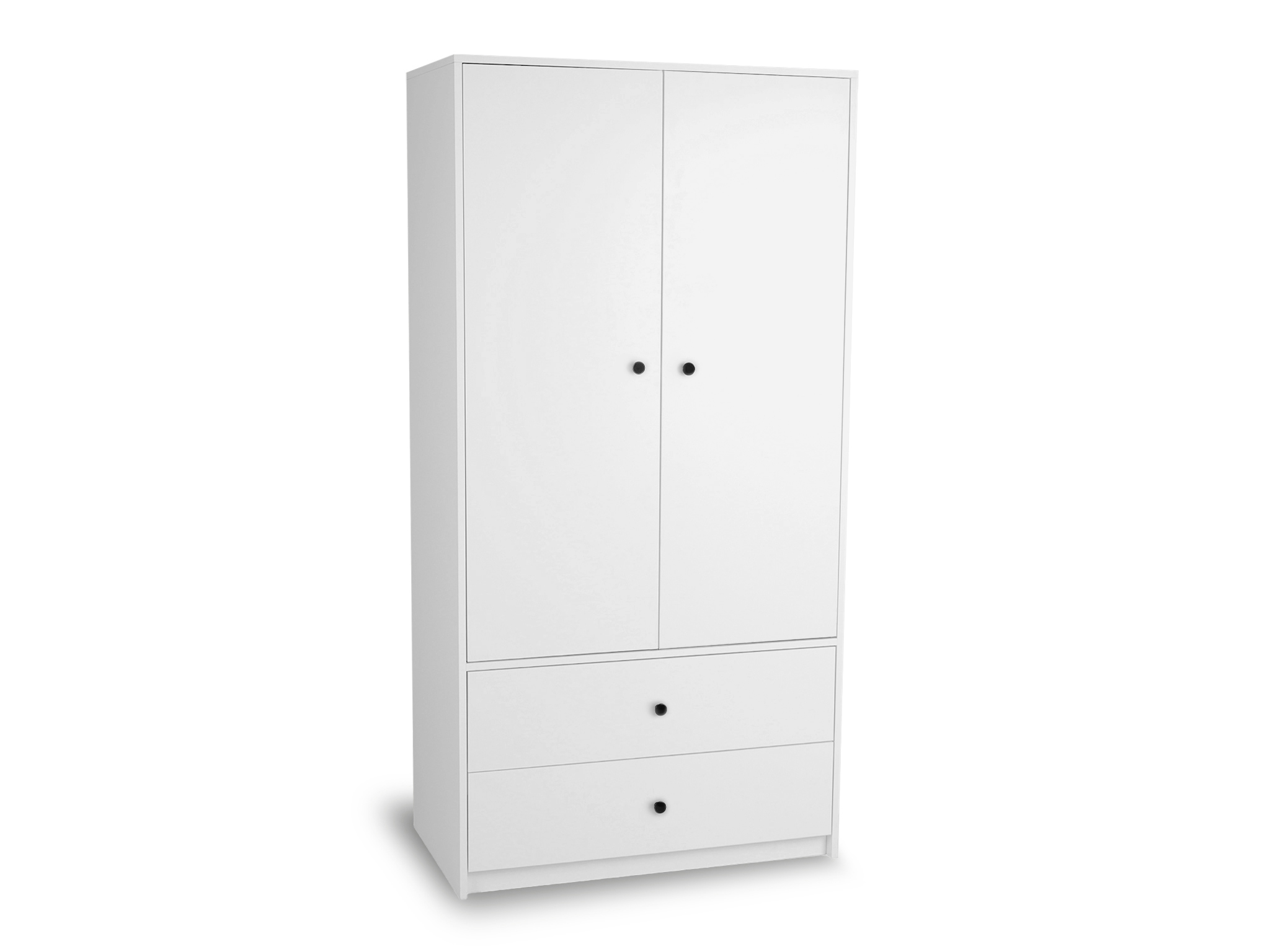LEO L2 ruhásszekrény - fekete fogantyúkkal