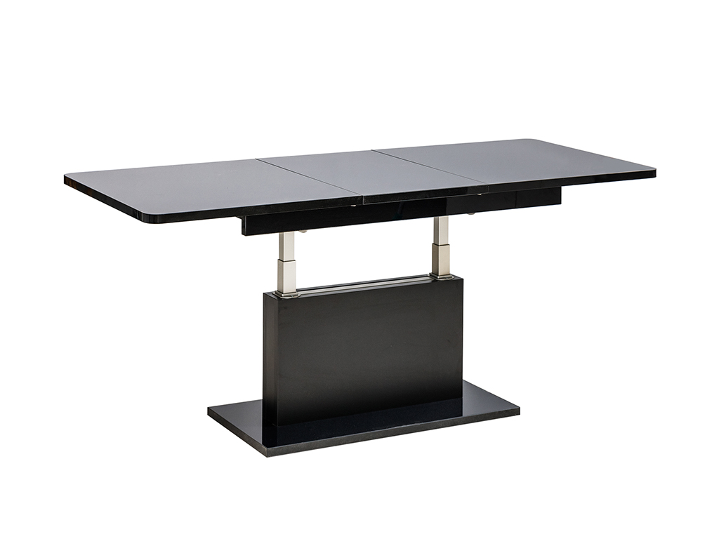 Rozkladací konferenčný / jedálenský stôl Opti 2v1 126-168x70 - čierny