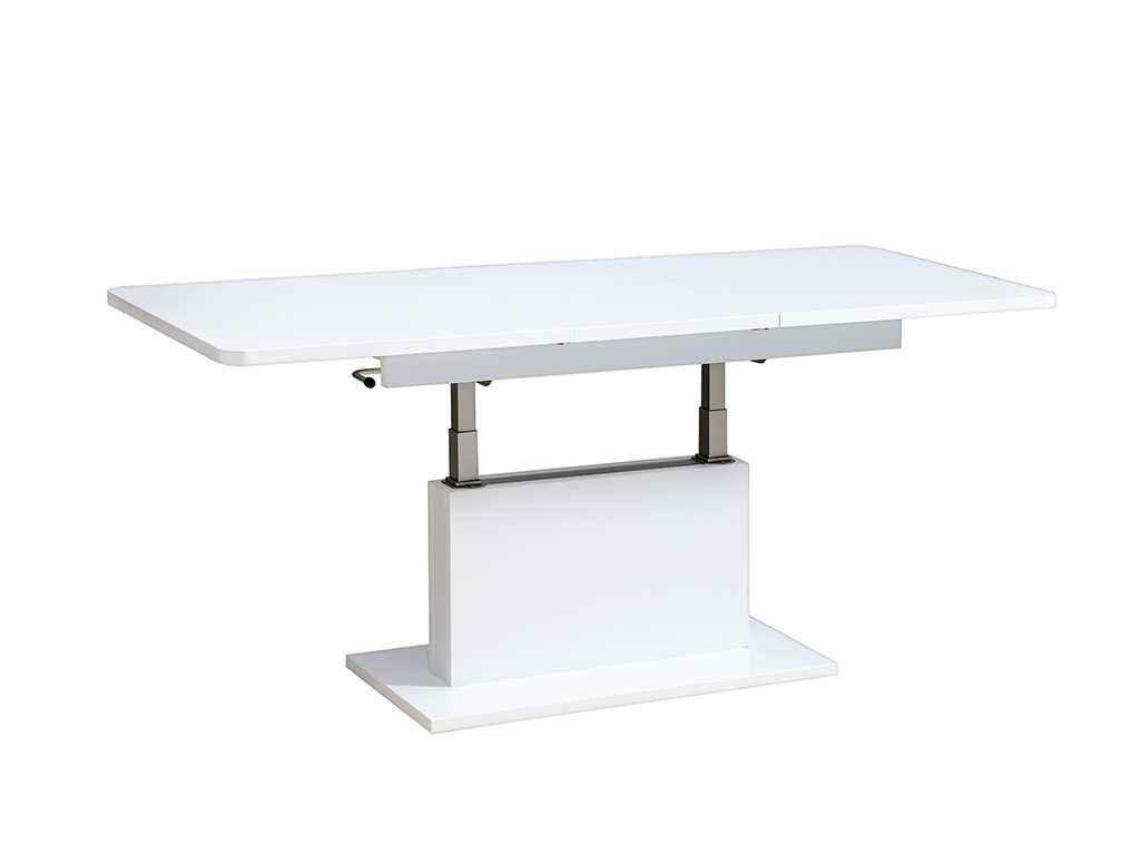 Rozkladací konferenčný / jedálenský stôl Opti 2v1 126-168x70 - biela
