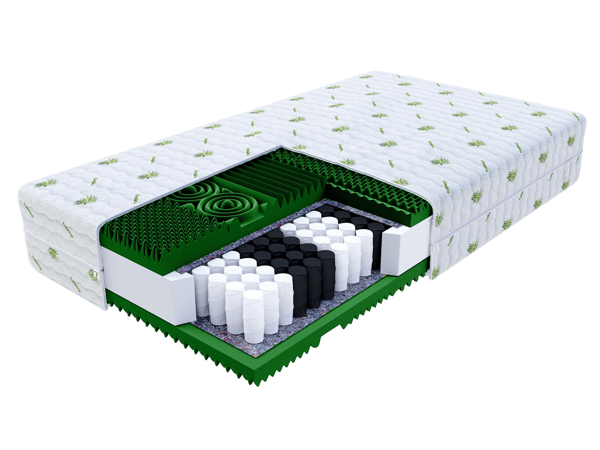 Žepkasta vzmetnica Queemi 90x200 - prevleka Aloe Vera