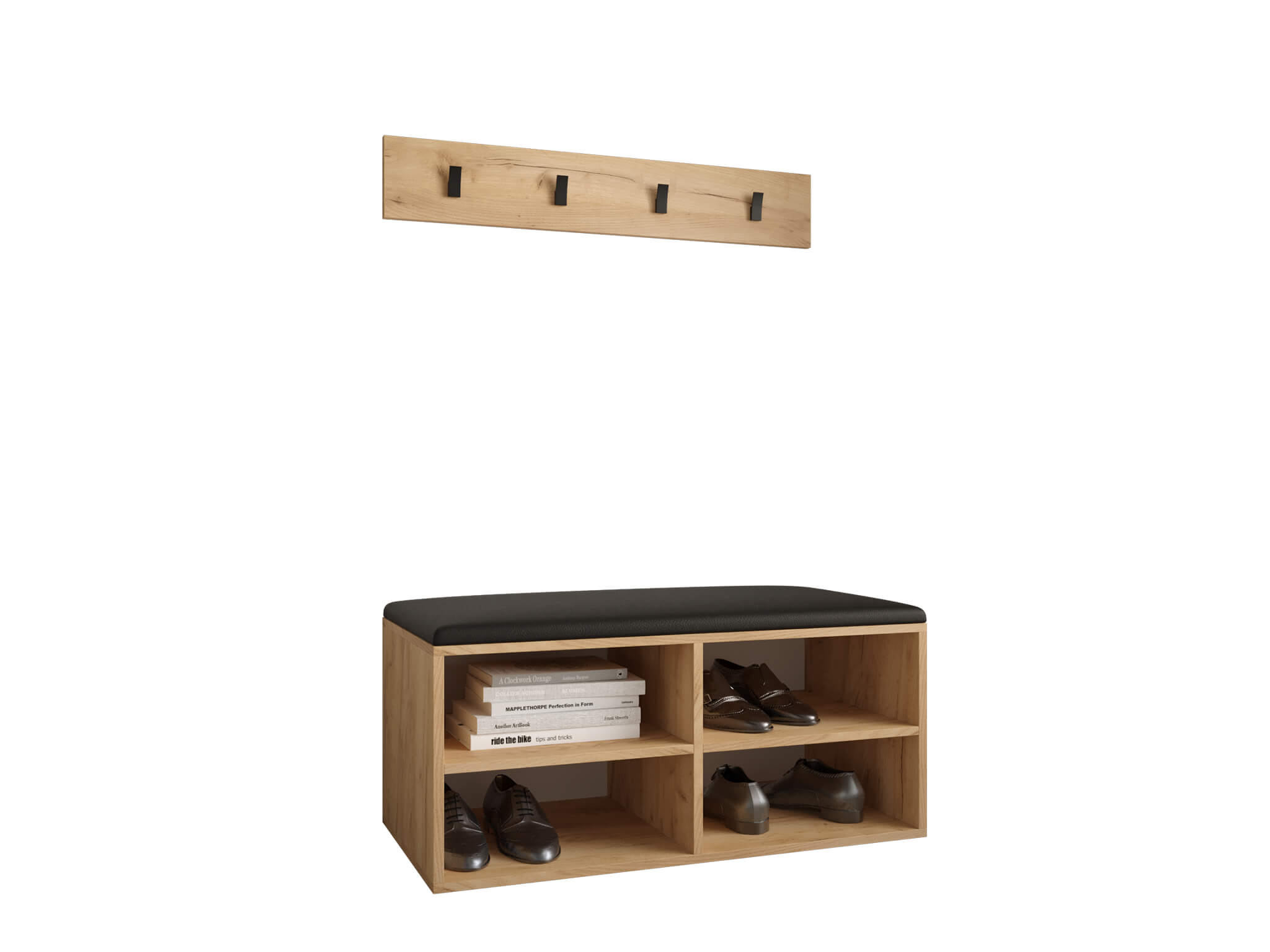 Botník s vešiakom a podsedákom Miro - dub craft