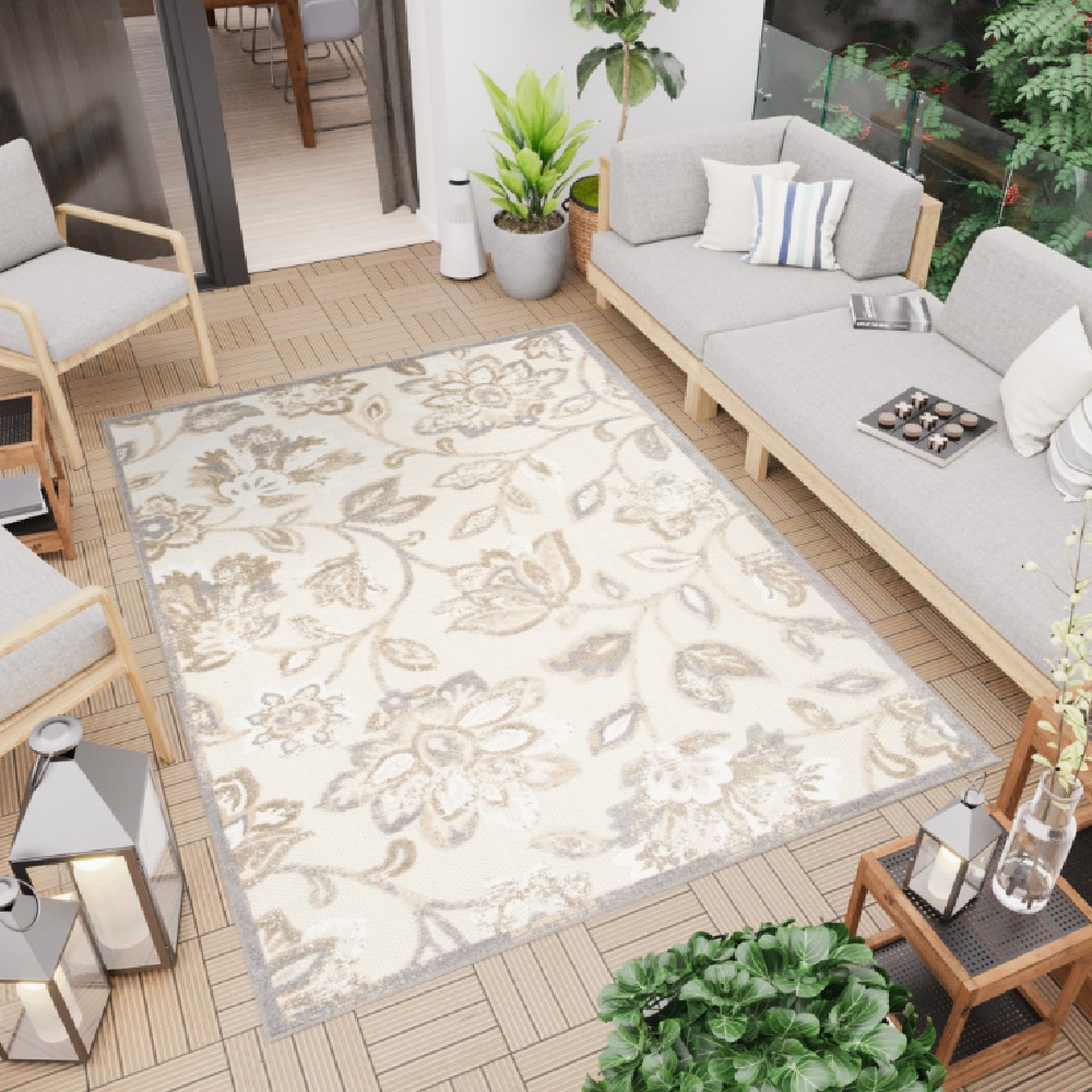 TA Bež cvjetni tepih Rufy Dimenzija: 80x200 cm
