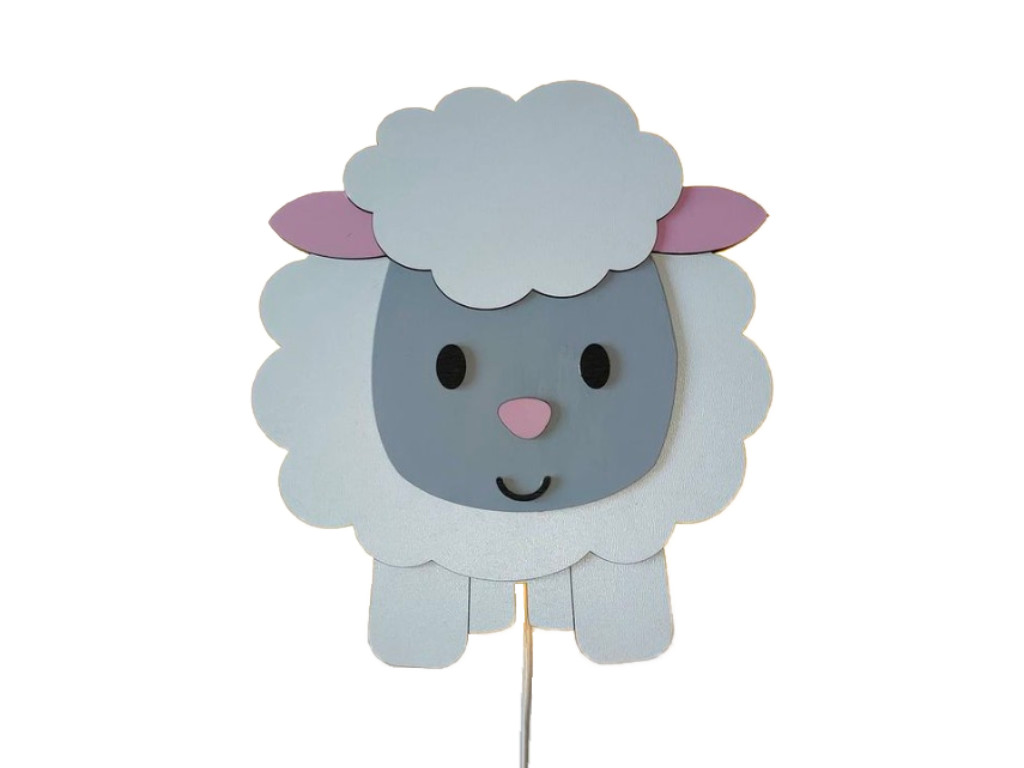 WW Drvena LED dječja lampa OVČICA
