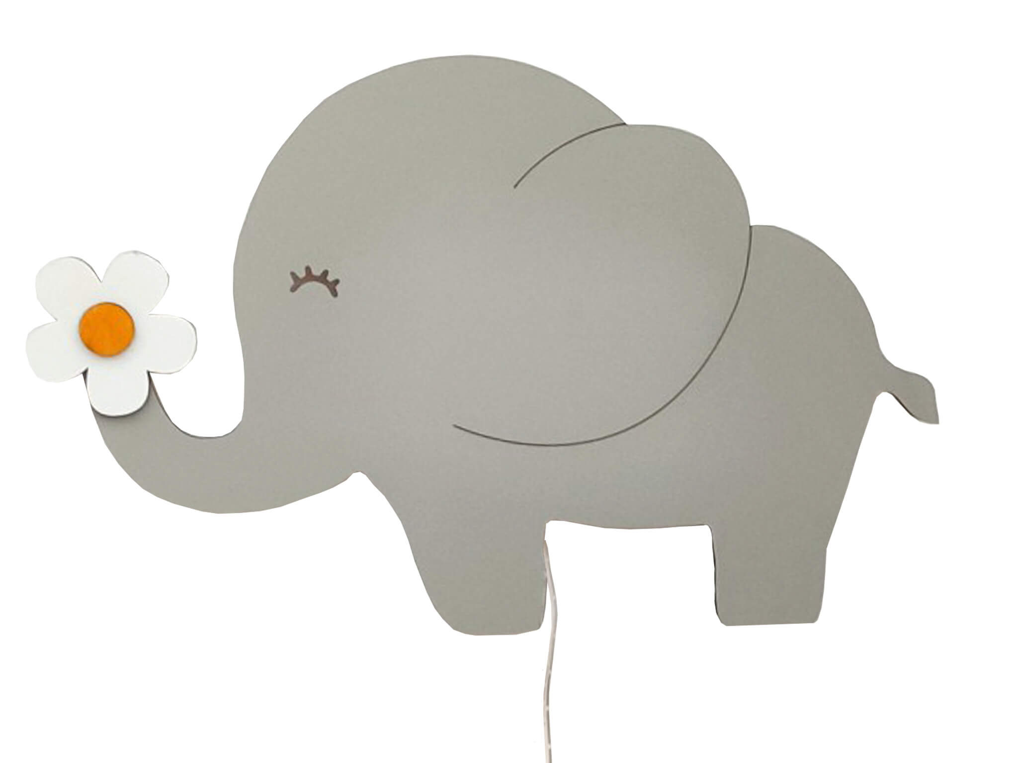 WW Detská drevená LED lampa SLONÍK
